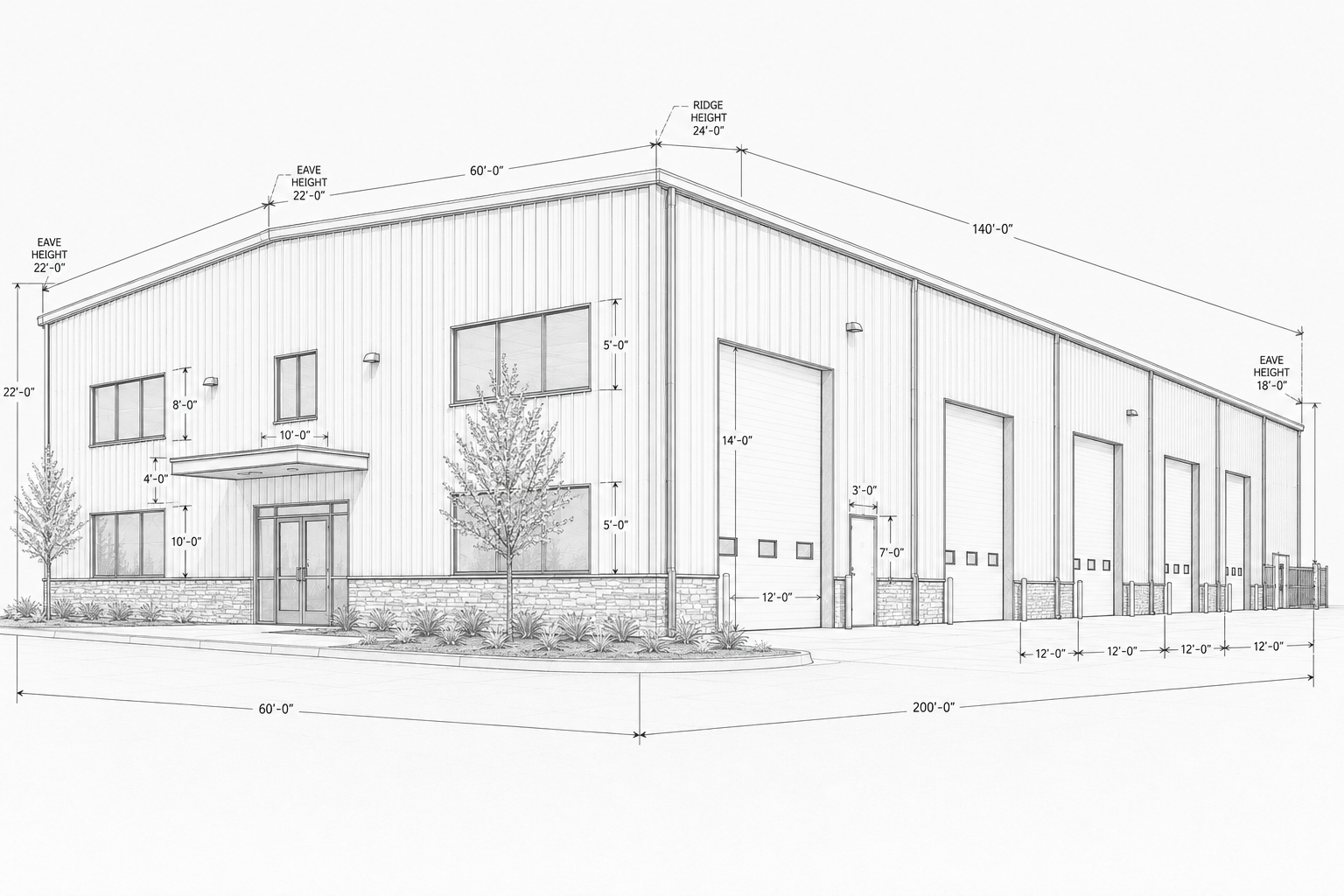 Design concept of a pre-engineered metal building